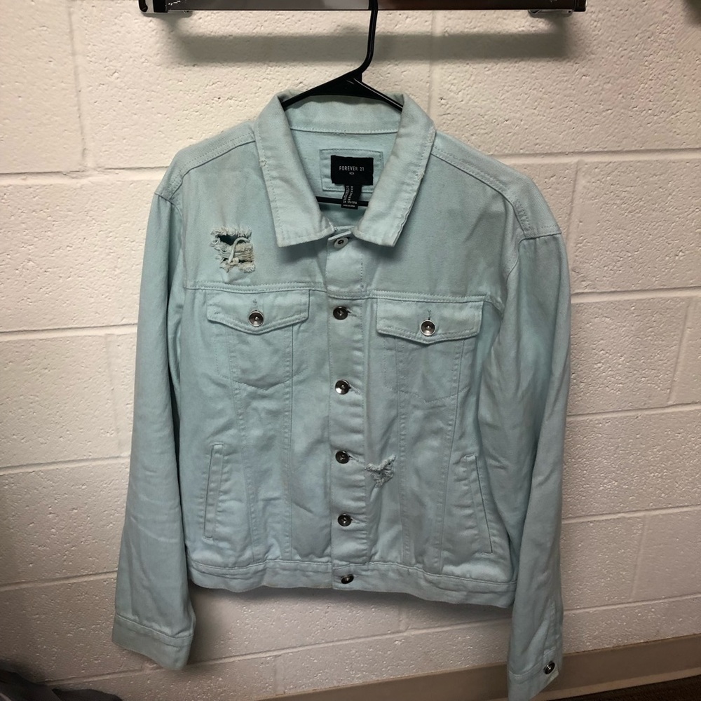 Distressed denim jacket